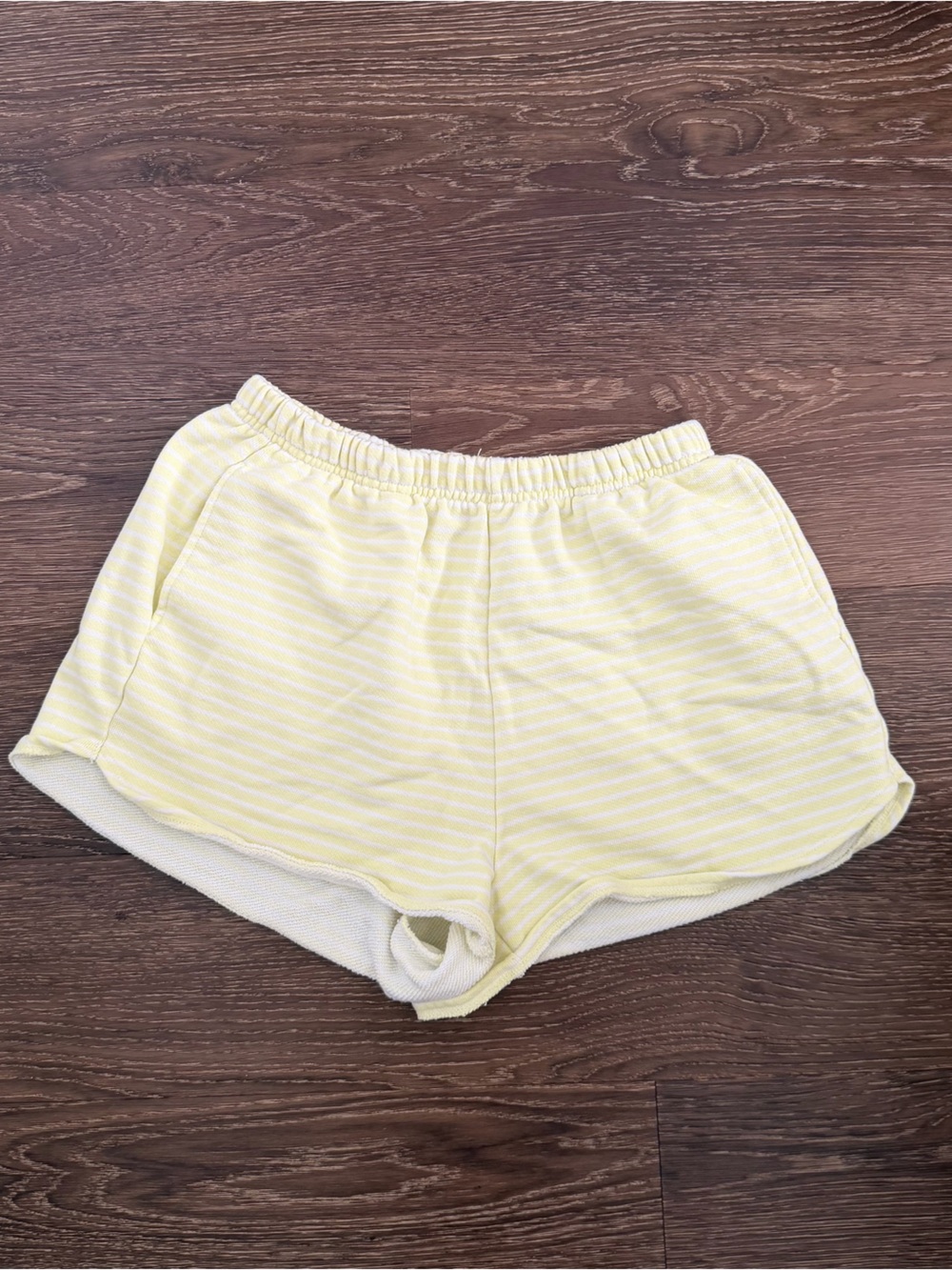 Wild fable Women's Yellow Striped sweat shorts